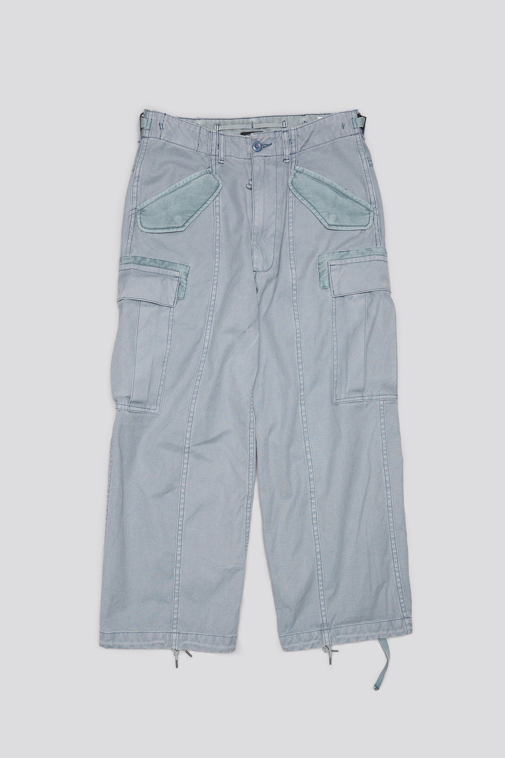 CROPPED CARGO PANT - FADED STEEL BLUE CANVAS | R13 discount