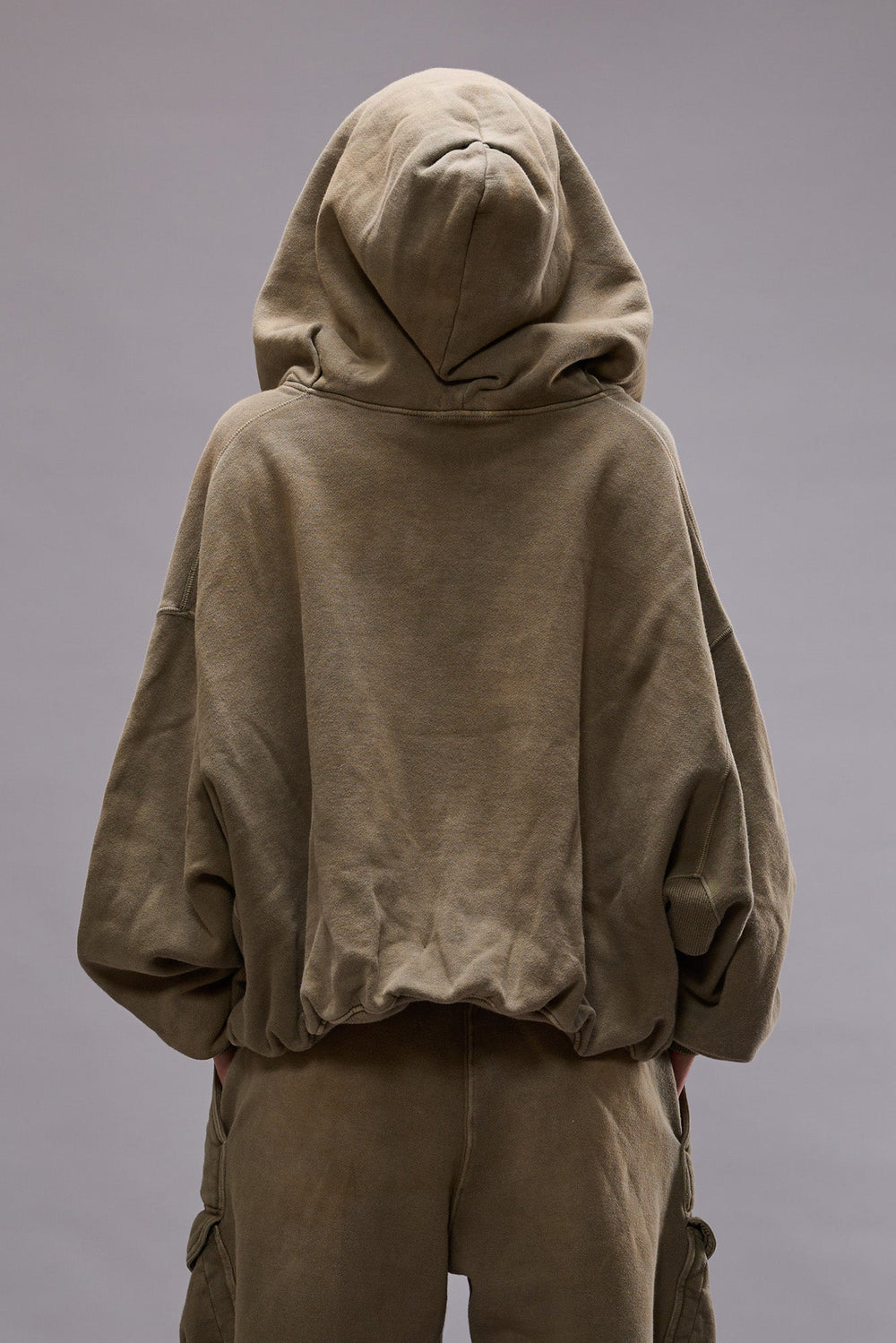 BALLOON ZIP-UP HOODIE - FADED OLIVE | R13 discount
