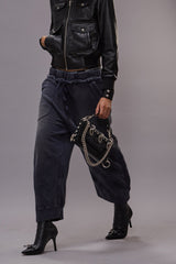 DECONSTRUCTED CROPPED SWEATPANT - NAVY | R13 ONLINE