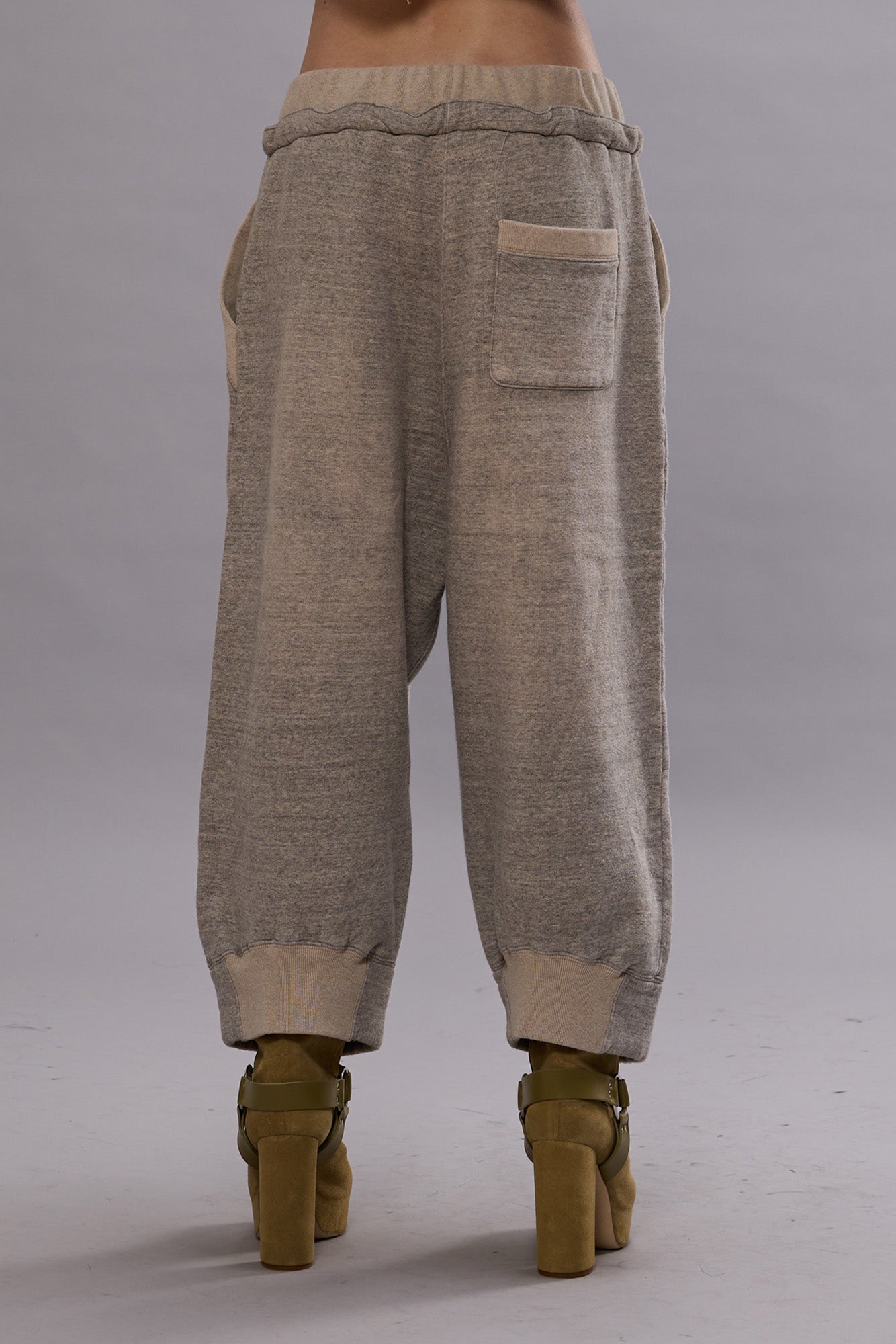 DECONSTRUCTED CROPPED SWEATPANT - HEATHER GREY | R13 discount