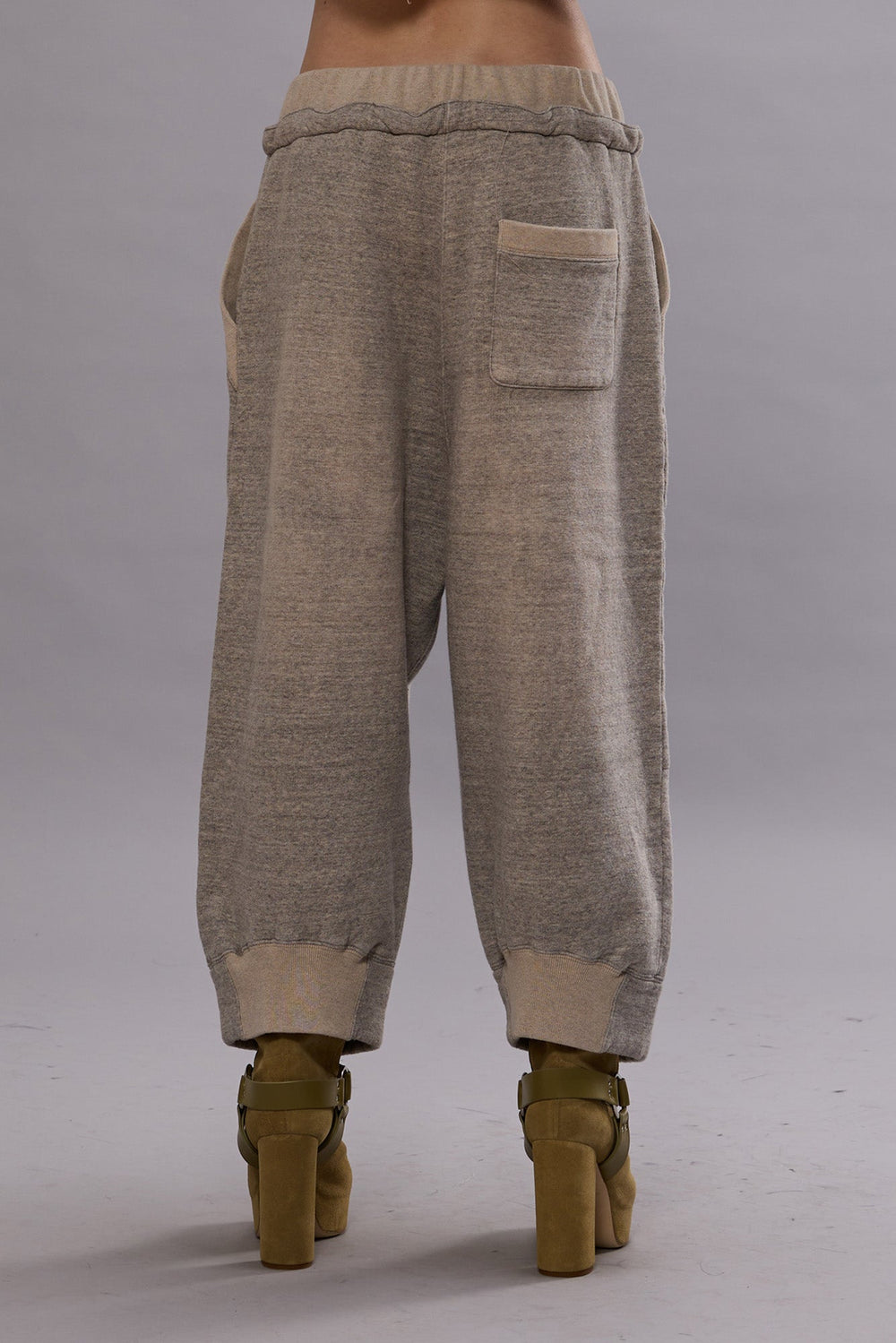 DECONSTRUCTED CROPPED SWEATPANT - HEATHER GREY | R13 discount