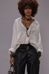 DROP NECK SHIRT - WHITE | R13 discount