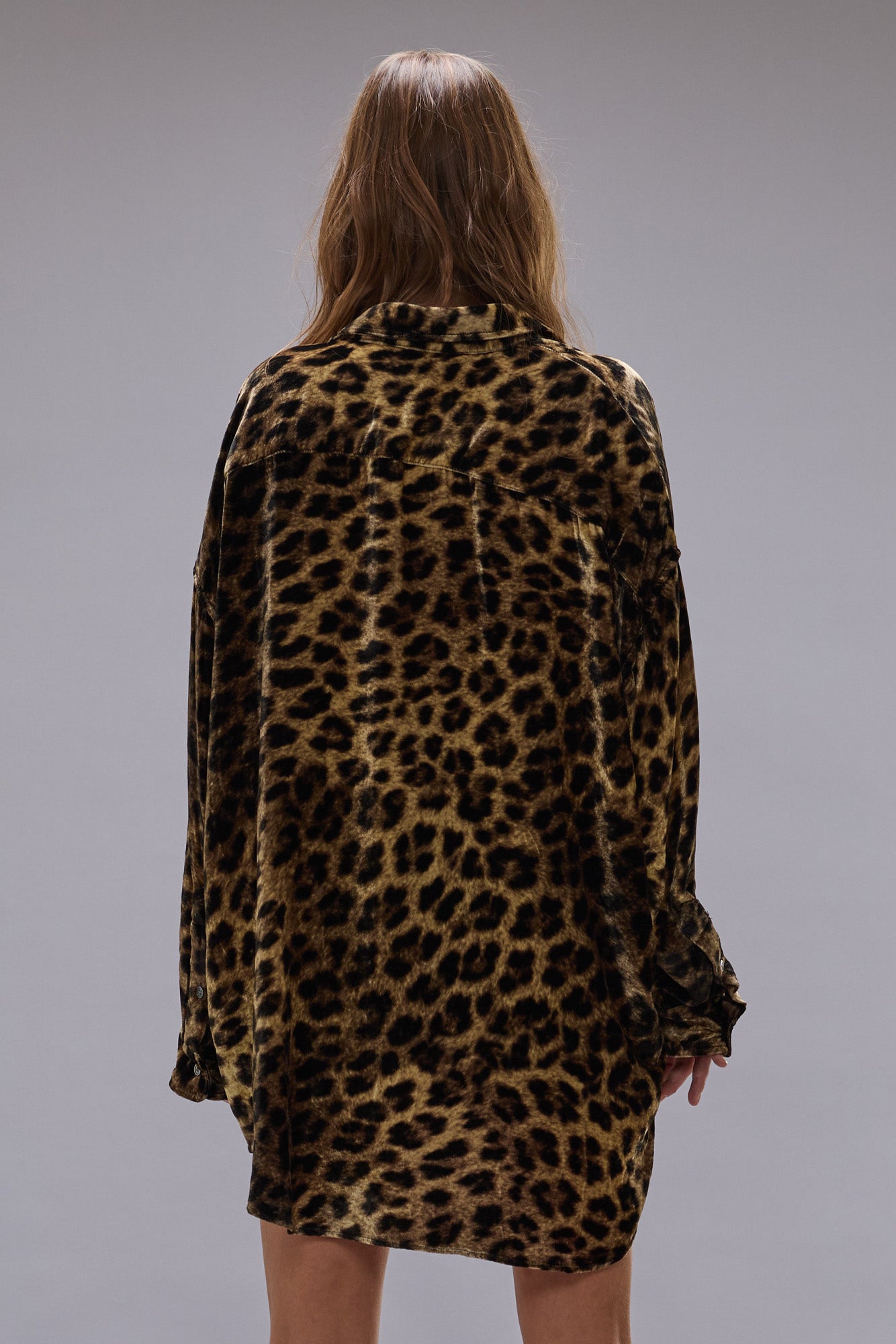 DROP NECK SHIRT - LEOPARD VELVET | R13 outlet