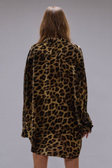 DROP NECK SHIRT - LEOPARD VELVET | R13 outlet