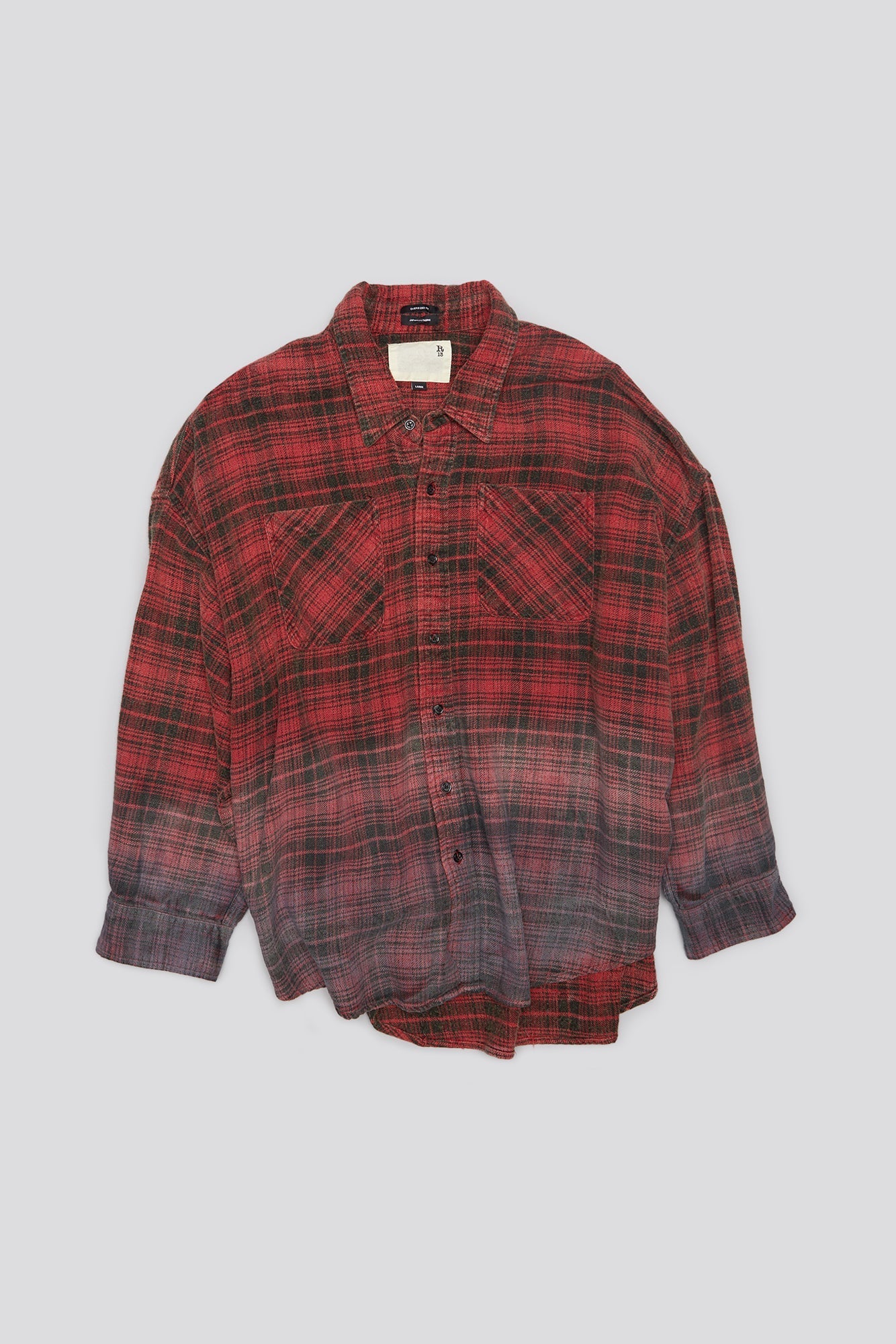 DROP NECK WORKSHIRT - DIP DYE RED PLAID | R13 sale