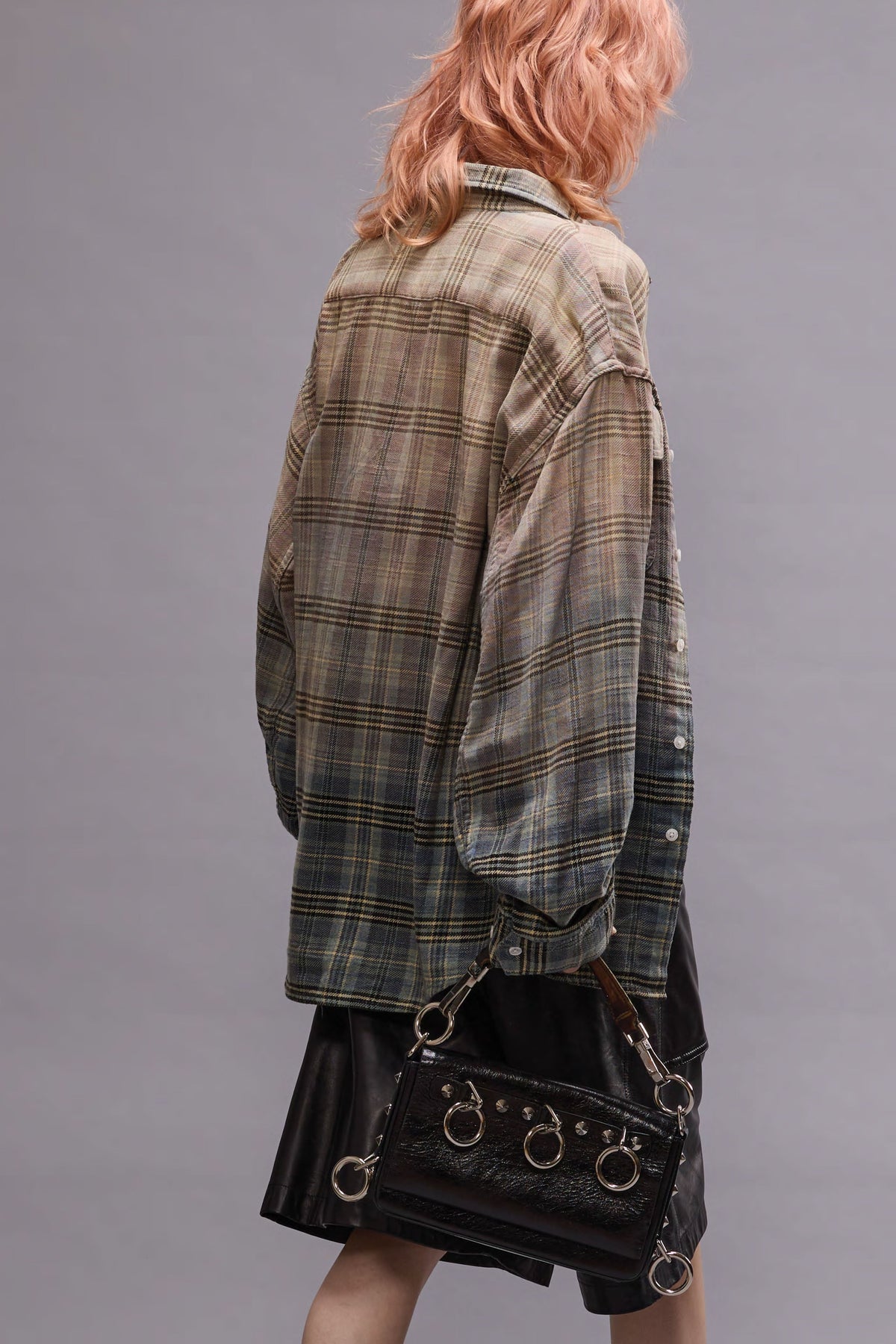 RELAXED WORKSHIRT - GRADIENT BLEACHED BLUE PLAID | R13 US