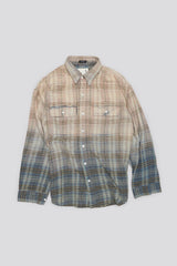 RELAXED WORKSHIRT - GRADIENT BLEACHED BLUE PLAID | R13 US