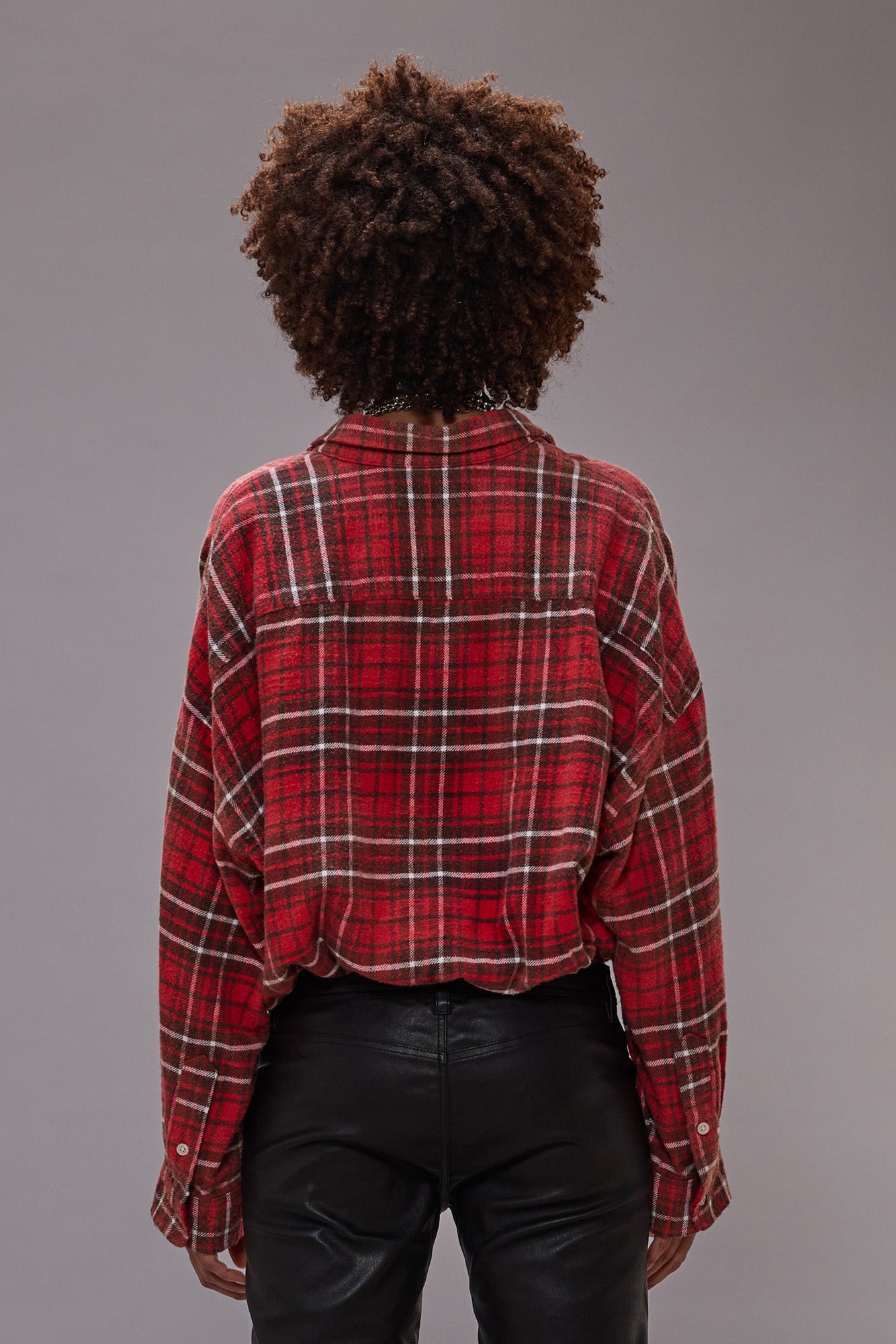 CROSSOVER BUBBLE SHIRT - WASHED RED PLAID | R13 discount