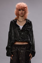 CROSSOVER BUBBLE SHIRT - BLACK | R13 sale