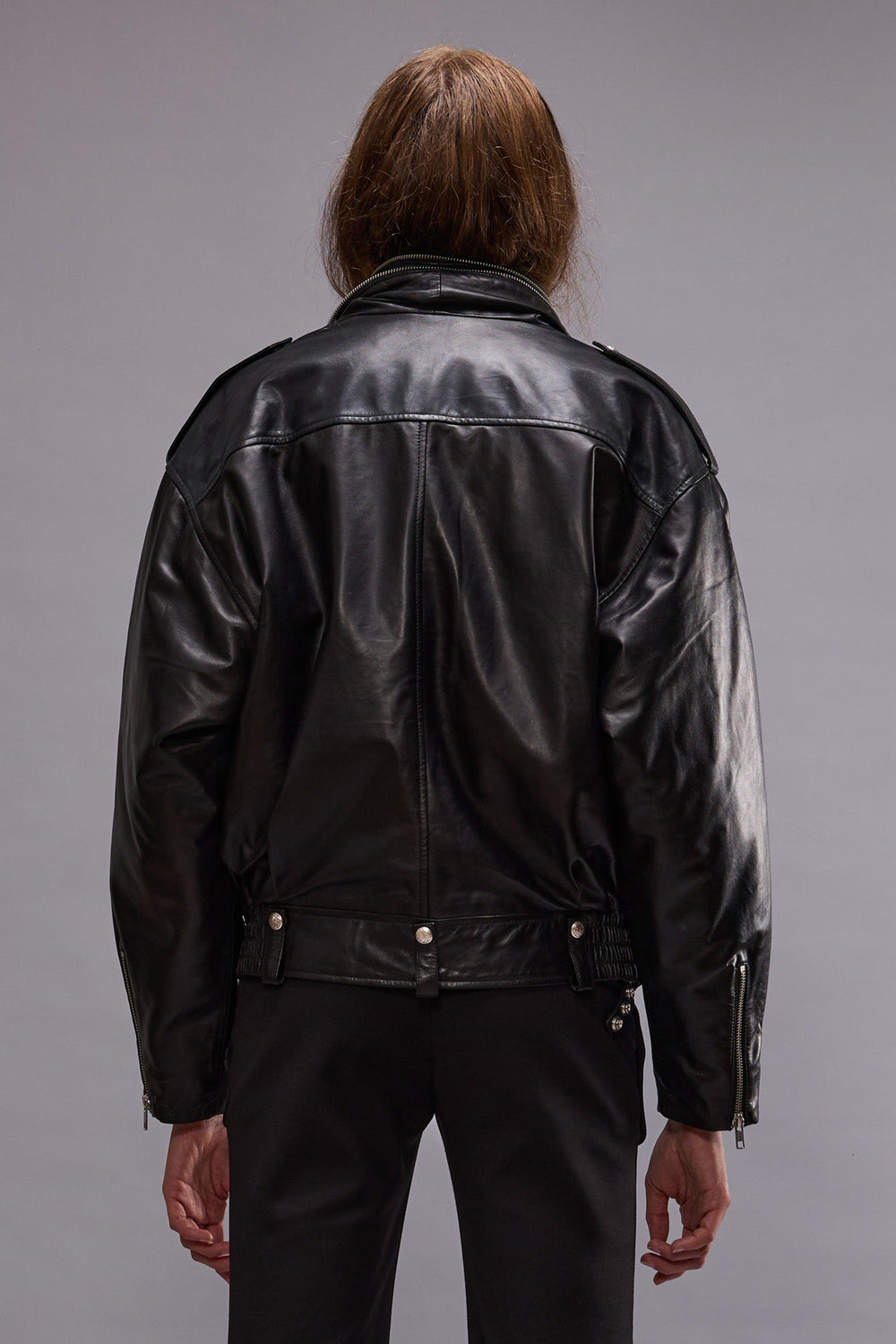 ZIP COLLAR MOTORCYCLE JACKET - BLACK | R13 discount