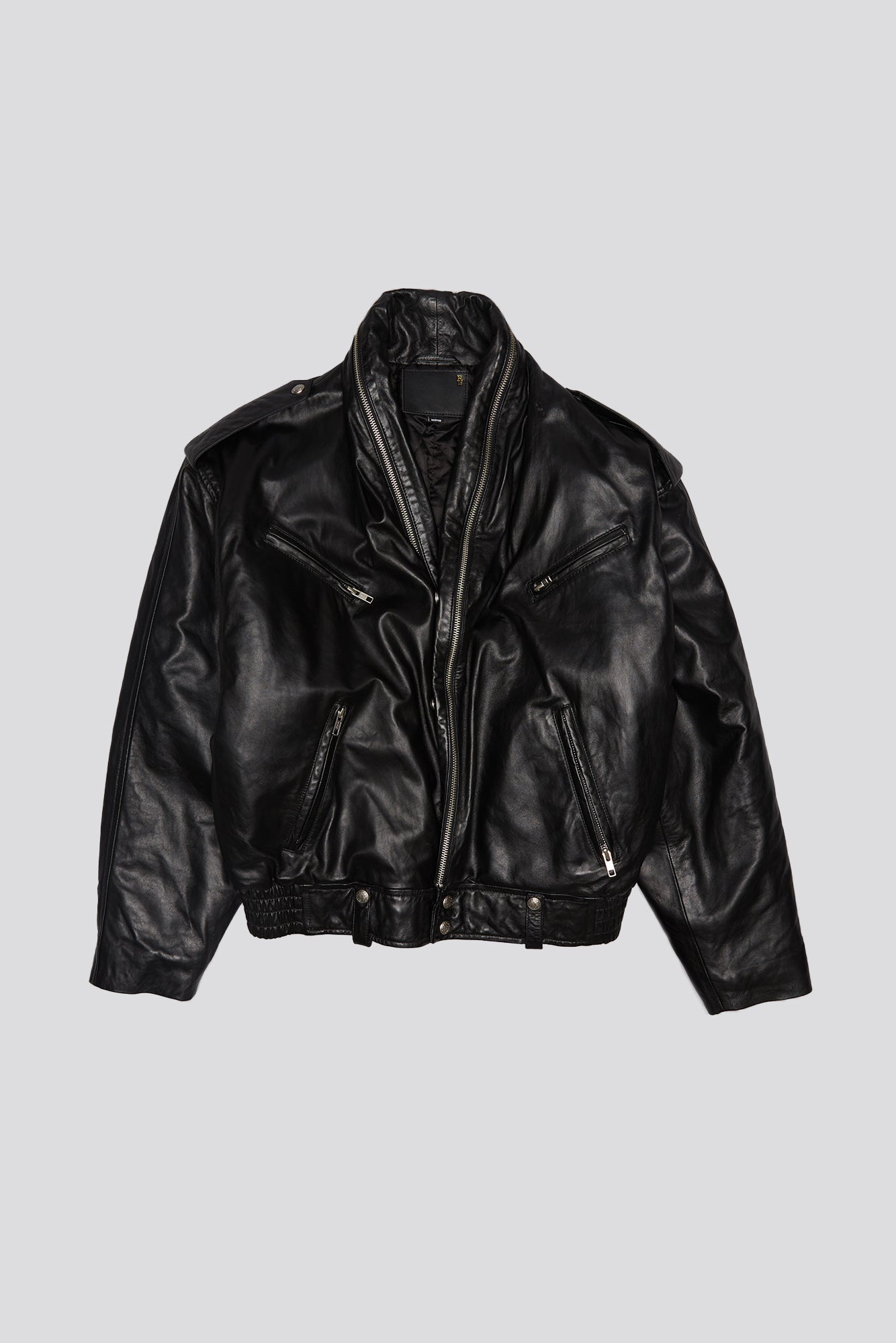 ZIP COLLAR MOTORCYCLE JACKET - BLACK | R13 discount