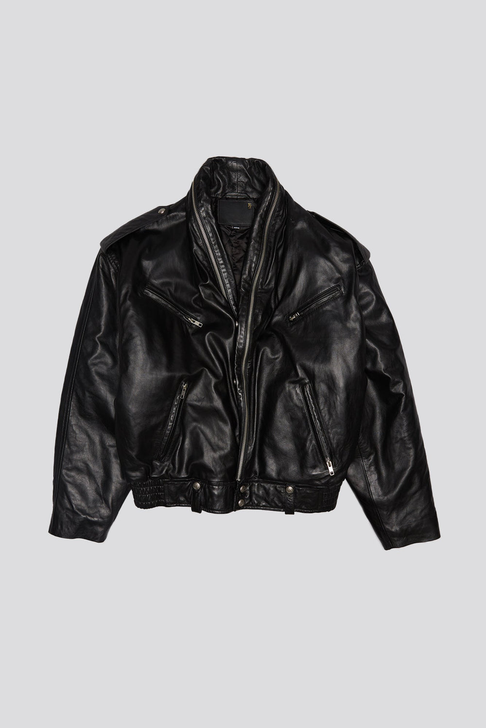 ZIP COLLAR MOTORCYCLE JACKET - BLACK | R13 discount