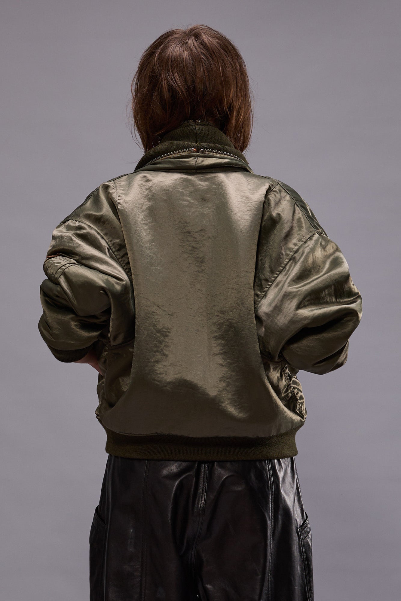 ZIP COLLAR FLIGHT JACKET - OLIVE | R13 near me