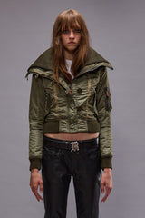 HIGH NECK SHRUNKEN N2B JACKET - OLIVE | R13 sale