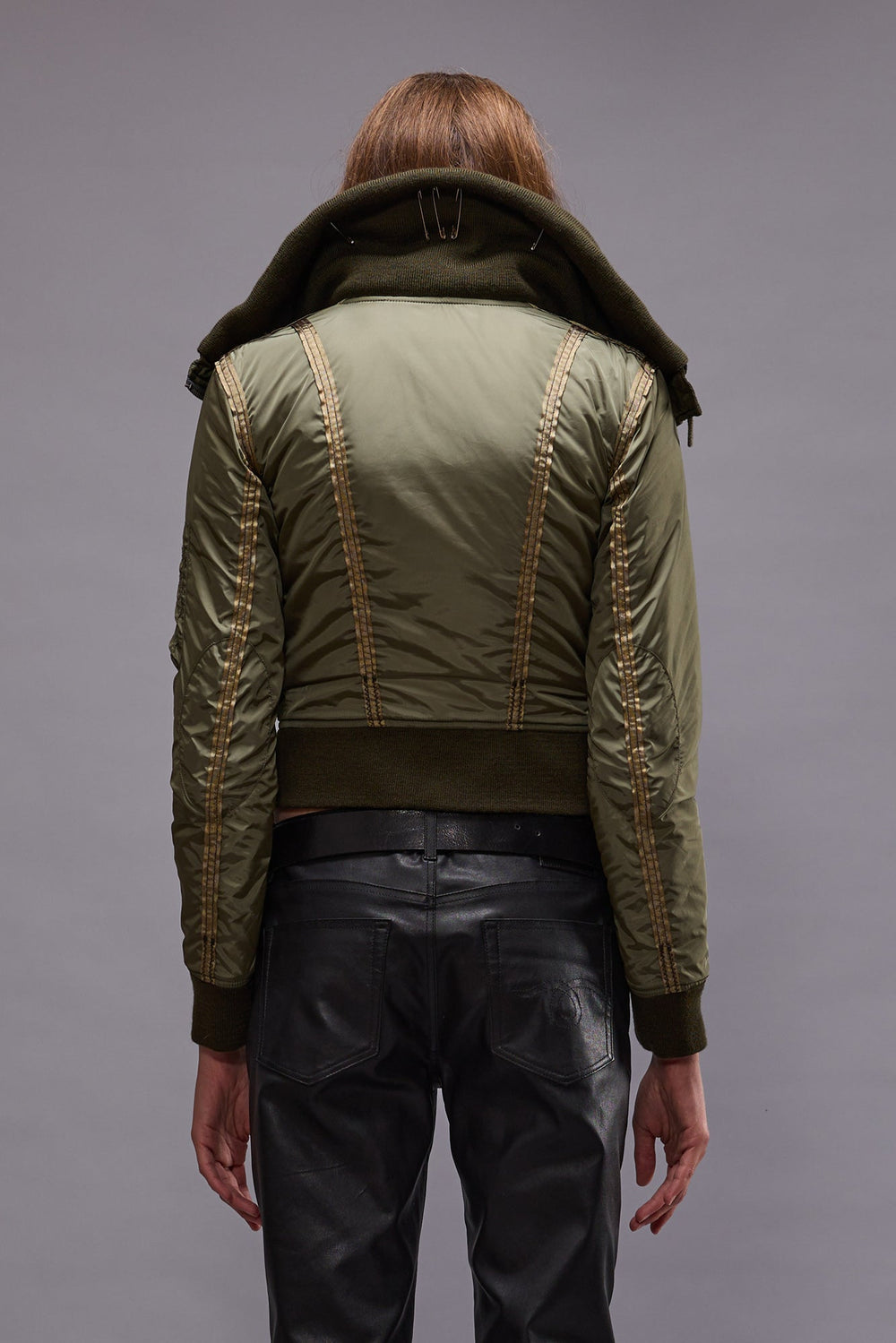 HIGH NECK SHRUNKEN N2B JACKET - OLIVE | R13 sale