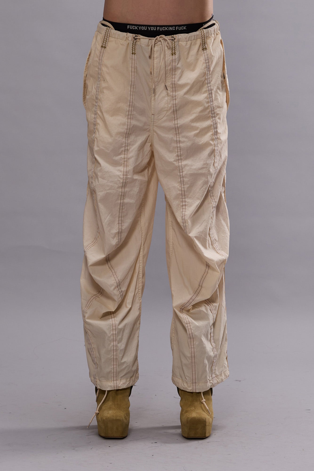 BALLOON PANTS WITH DOUBLE SEAM - CREAM | R13 near me