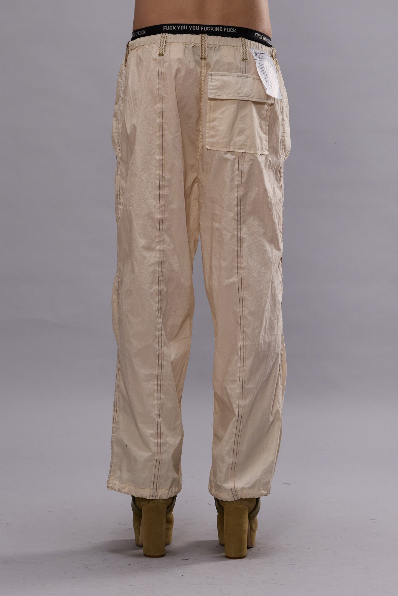 BALLOON PANTS WITH DOUBLE SEAM - CREAM | R13 near me