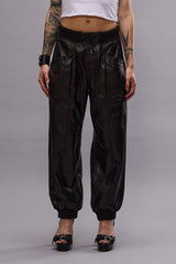 PLEATED POCKET STRAIGHT LEG LEATHER PANT - BLACK | R13 outlet