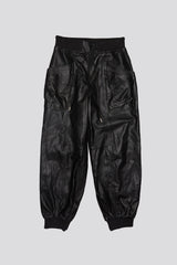 PLEATED POCKET STRAIGHT LEG LEATHER PANT - BLACK | R13 outlet