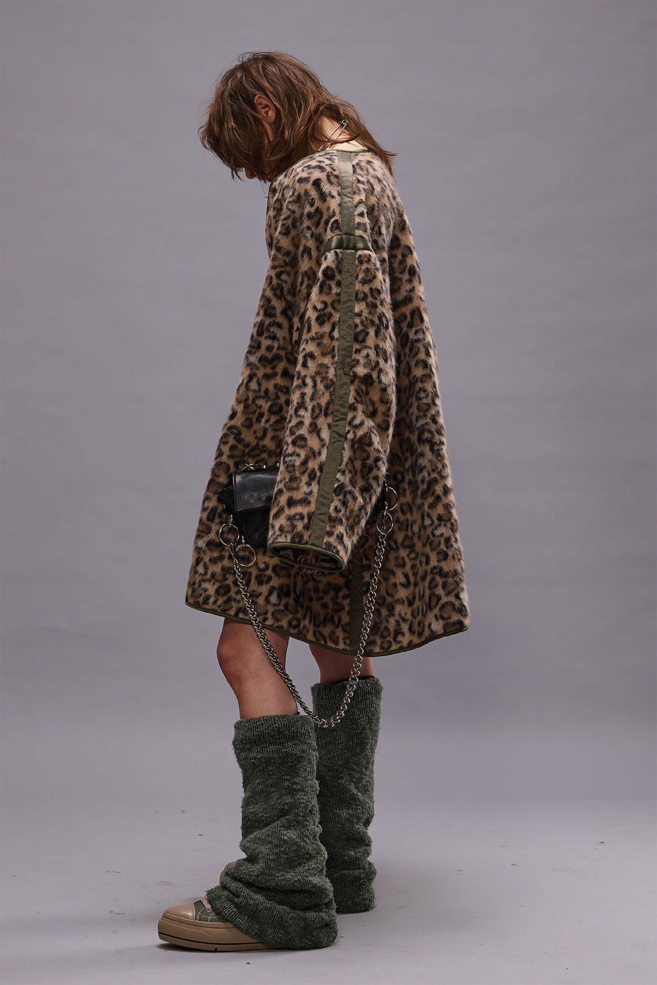 TAPED LINER COAT - WOOLY LEOPARD | R13 ONLINE