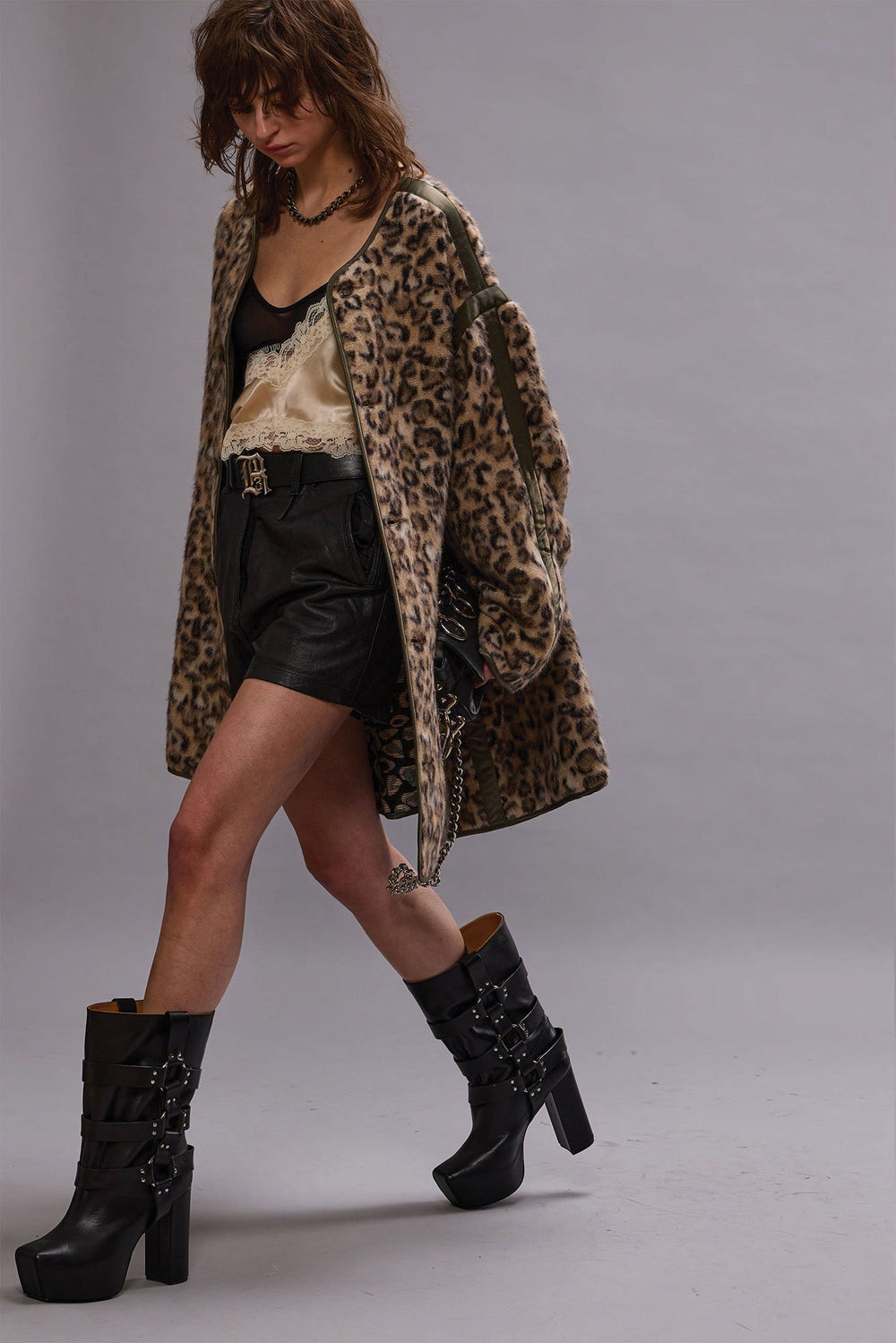 TAPED LINER COAT - WOOLY LEOPARD | R13 ONLINE