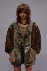 COCOON LINER JACKET - OLIVE/KHAKI | R13 outlet