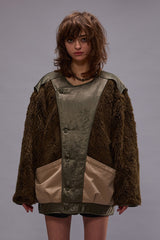COCOON LINER JACKET - OLIVE/KHAKI | R13 outlet