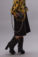 CROSSOVER KNEE-LENGTH SHORTS - BLACK | R13 sale
