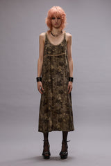 TAPED TANK DRESS - OLIVE FLORAL | R13 outlet