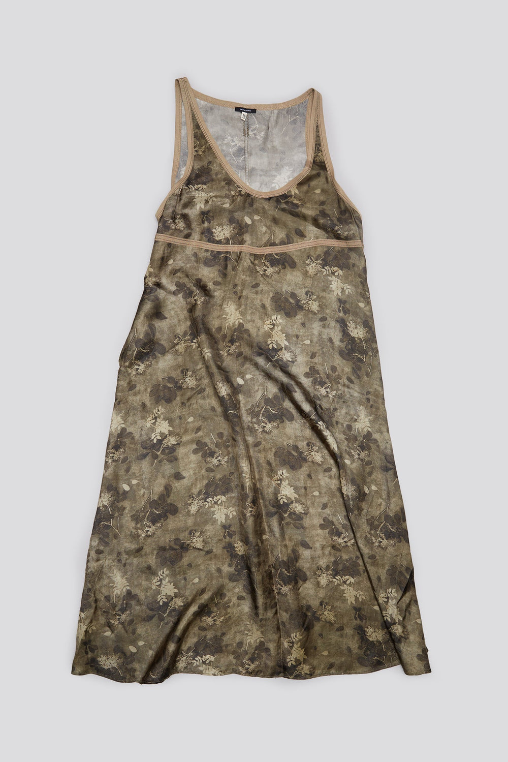 TAPED TANK DRESS - OLIVE FLORAL | R13 outlet