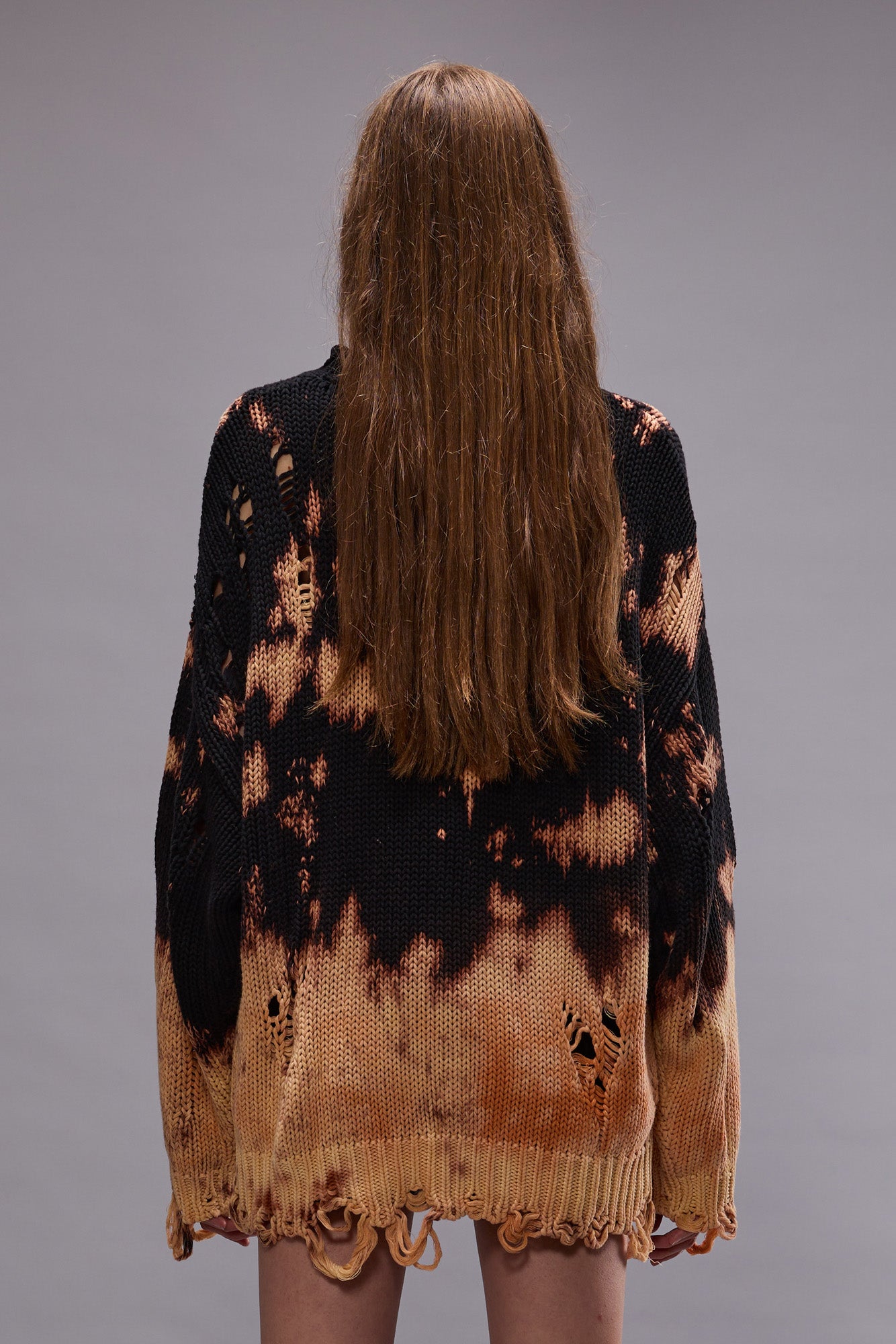 BLEACHED OVERSIZED SWEATER - BLEACHED BLACK | R13 ONLINE