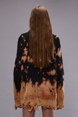 BLEACHED OVERSIZED SWEATER - BLEACHED BLACK | R13 ONLINE