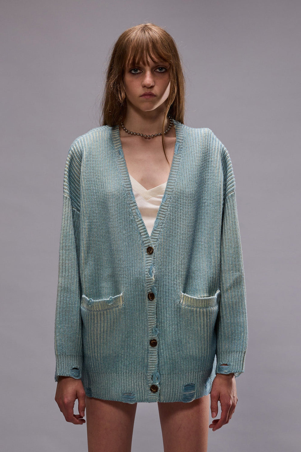 OVERSIZED CARDIGAN - LIGHT SKY BLUE | R13 sale