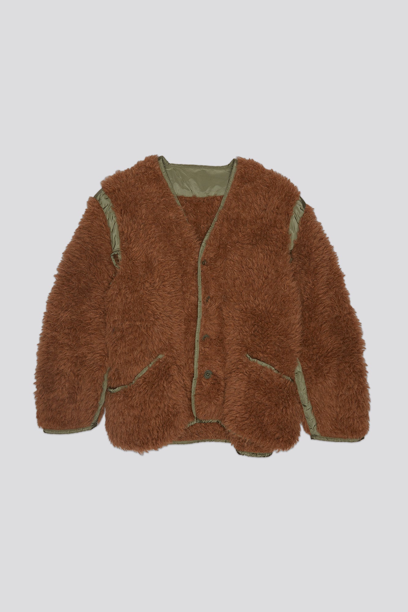 TAPED LINER CARDIGAN - BROWN | R13 for sale