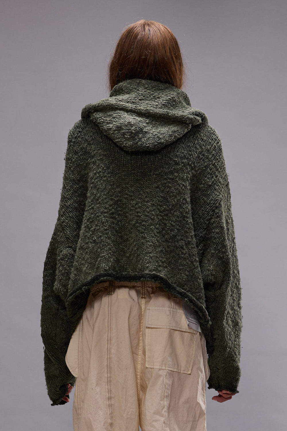 HOODED PARKA CARDIGAN - WASHED OLIVE | R13 discount