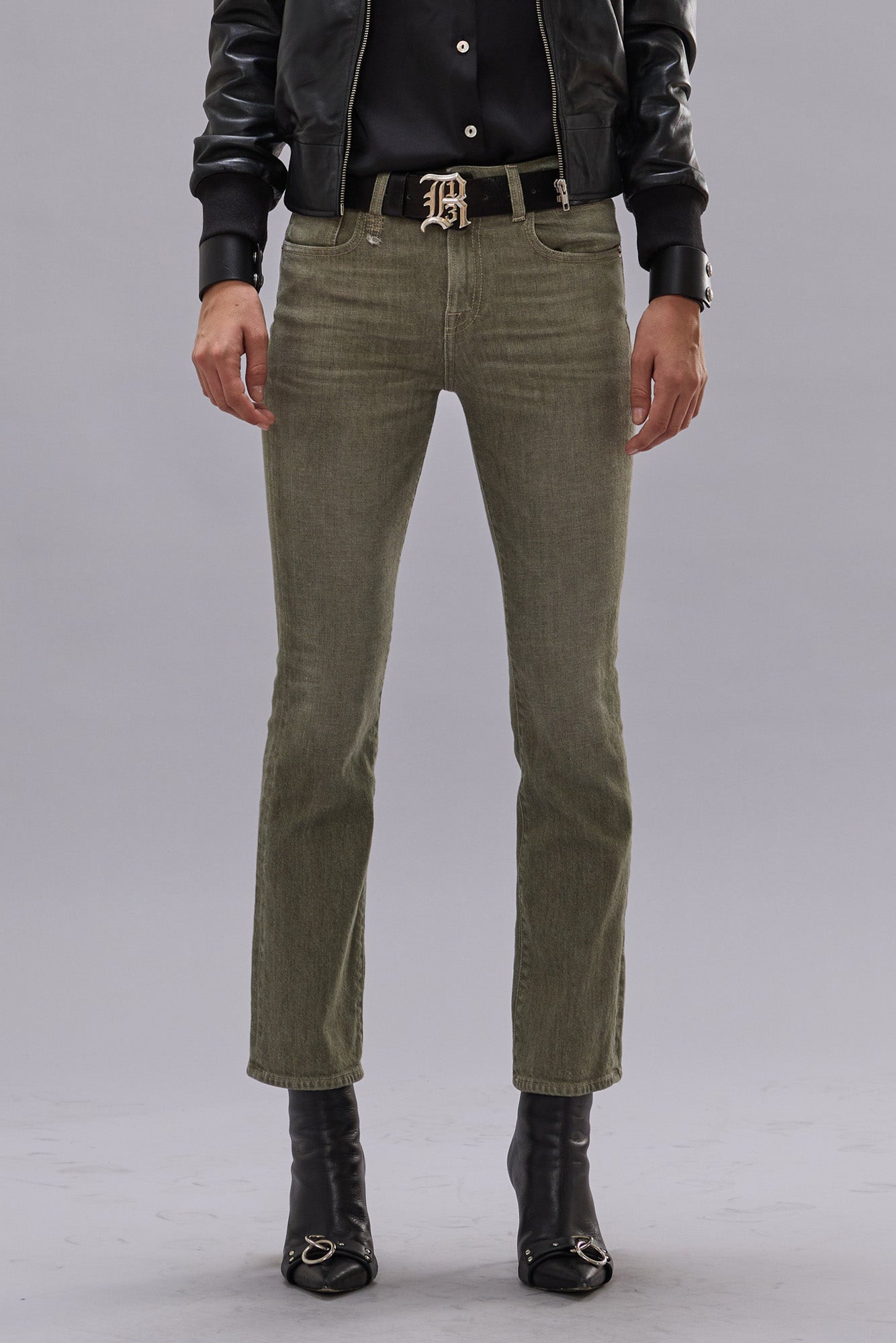 KICK FIT JEAN - ARMY GREEN STRETCH | R13 outlet