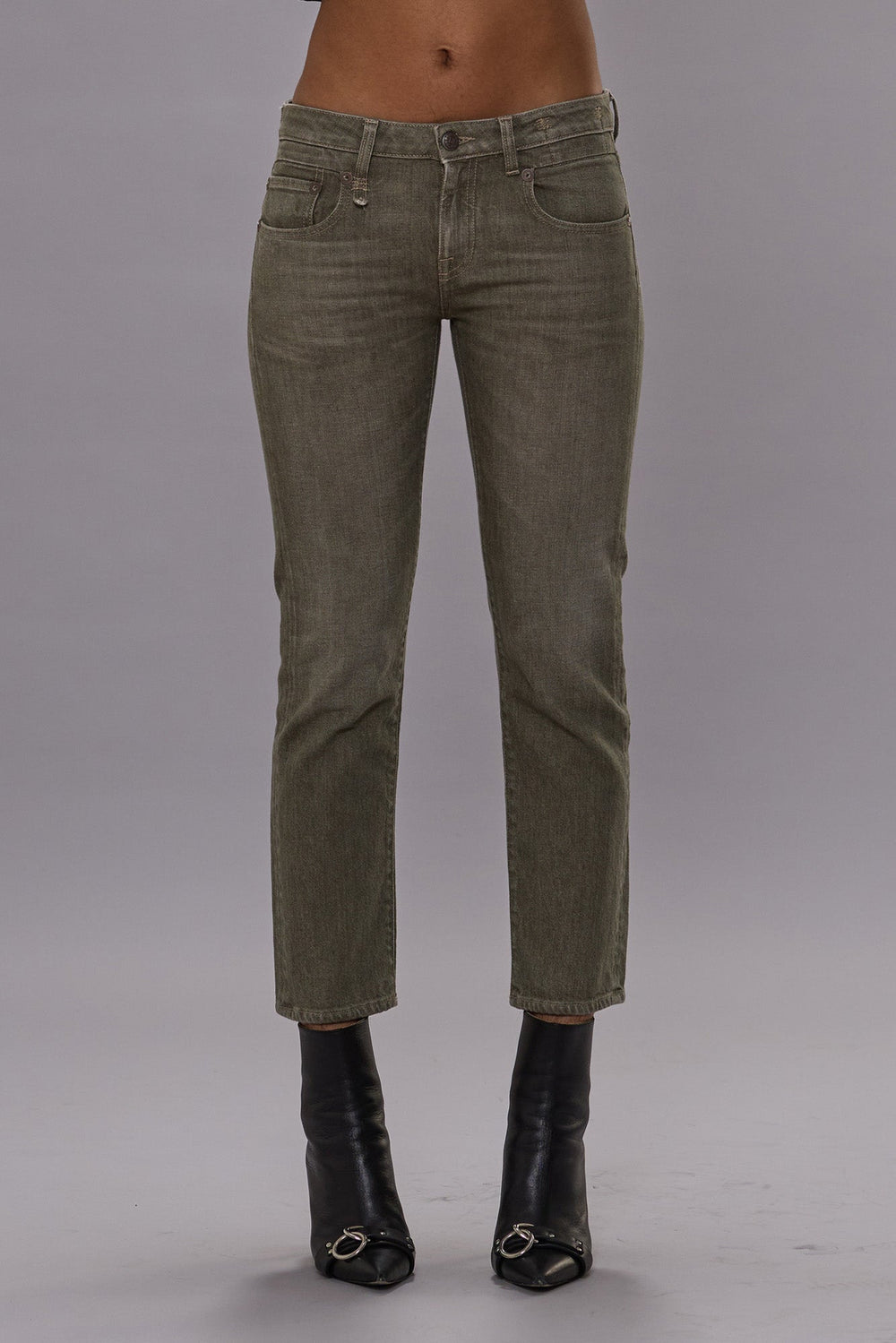 BOY STRAIGHT JEAN - ARMY GREEN STRETCH | R13 outlet