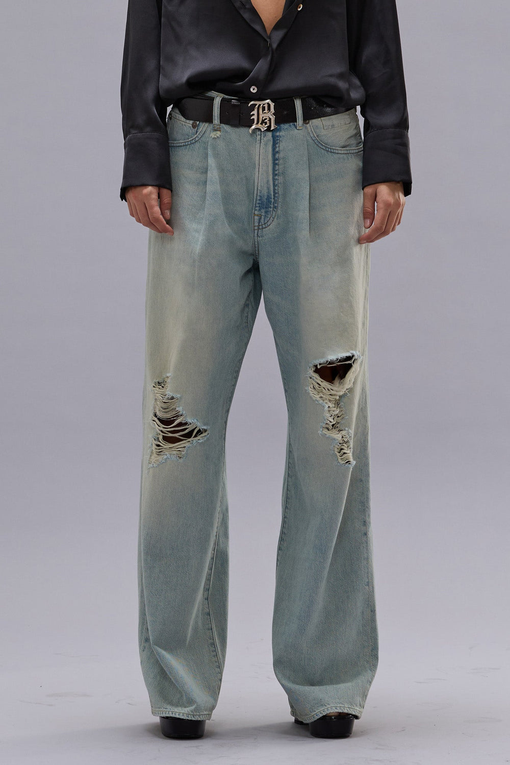 DAMON PLEATED WIDE LEG JEAN - LENNON BLUE | R13 outlet