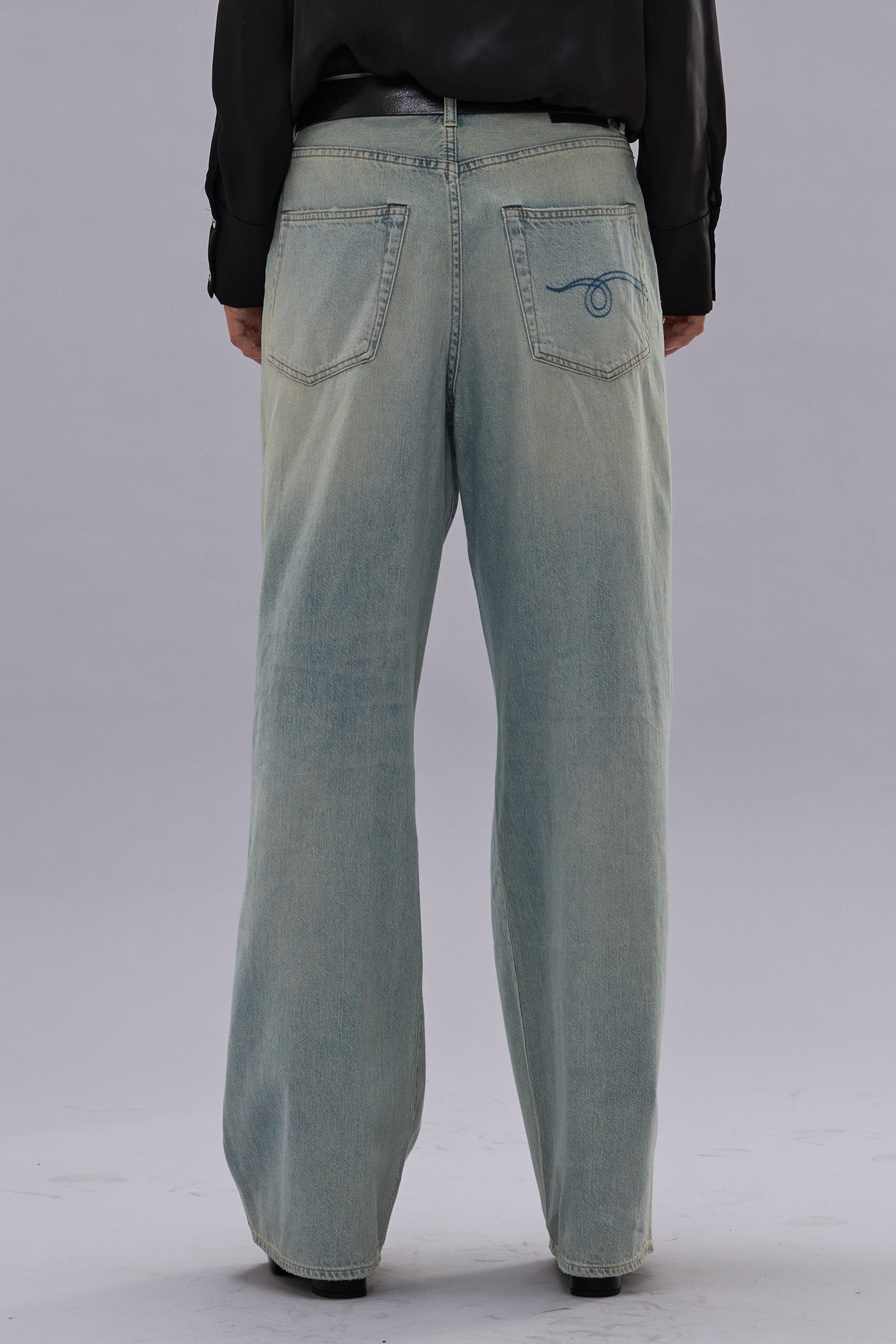 DAMON PLEATED WIDE LEG JEAN - LENNON BLUE | R13 outlet