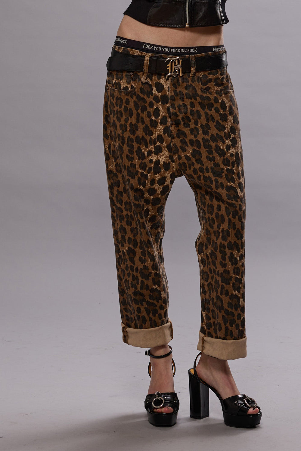 TAILORED DROP - STONE WASHED LEOPARD | R13 sale