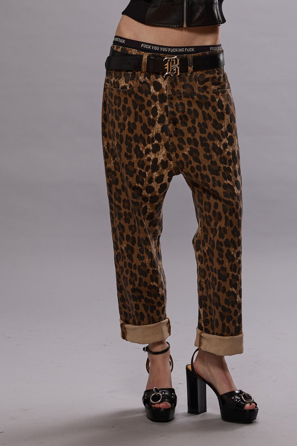 TAILORED DROP - STONE WASHED LEOPARD | R13 sale