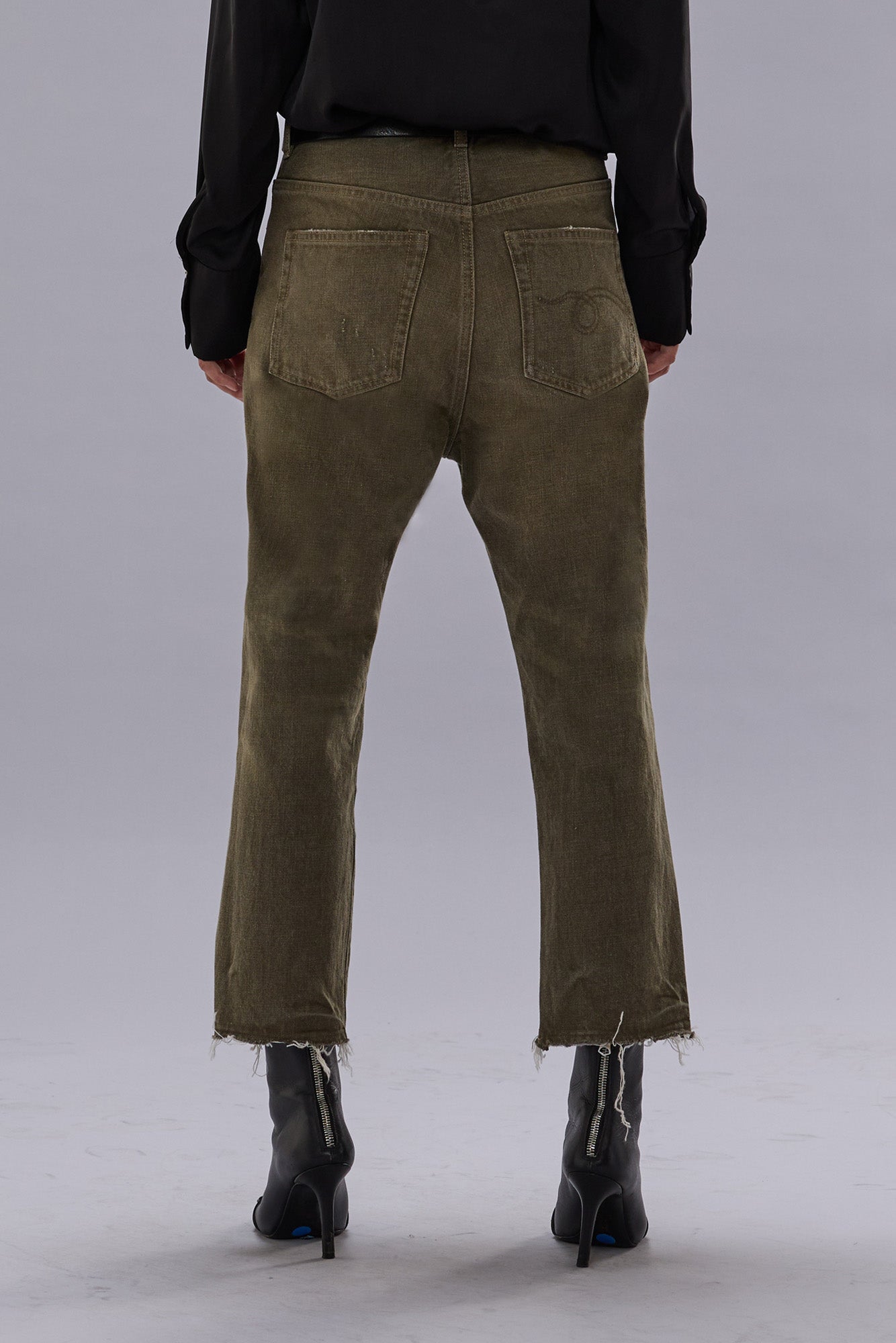 TAILORED DROP JEAN - VINTAGE OLIVE DRAB | R13 ONLINE