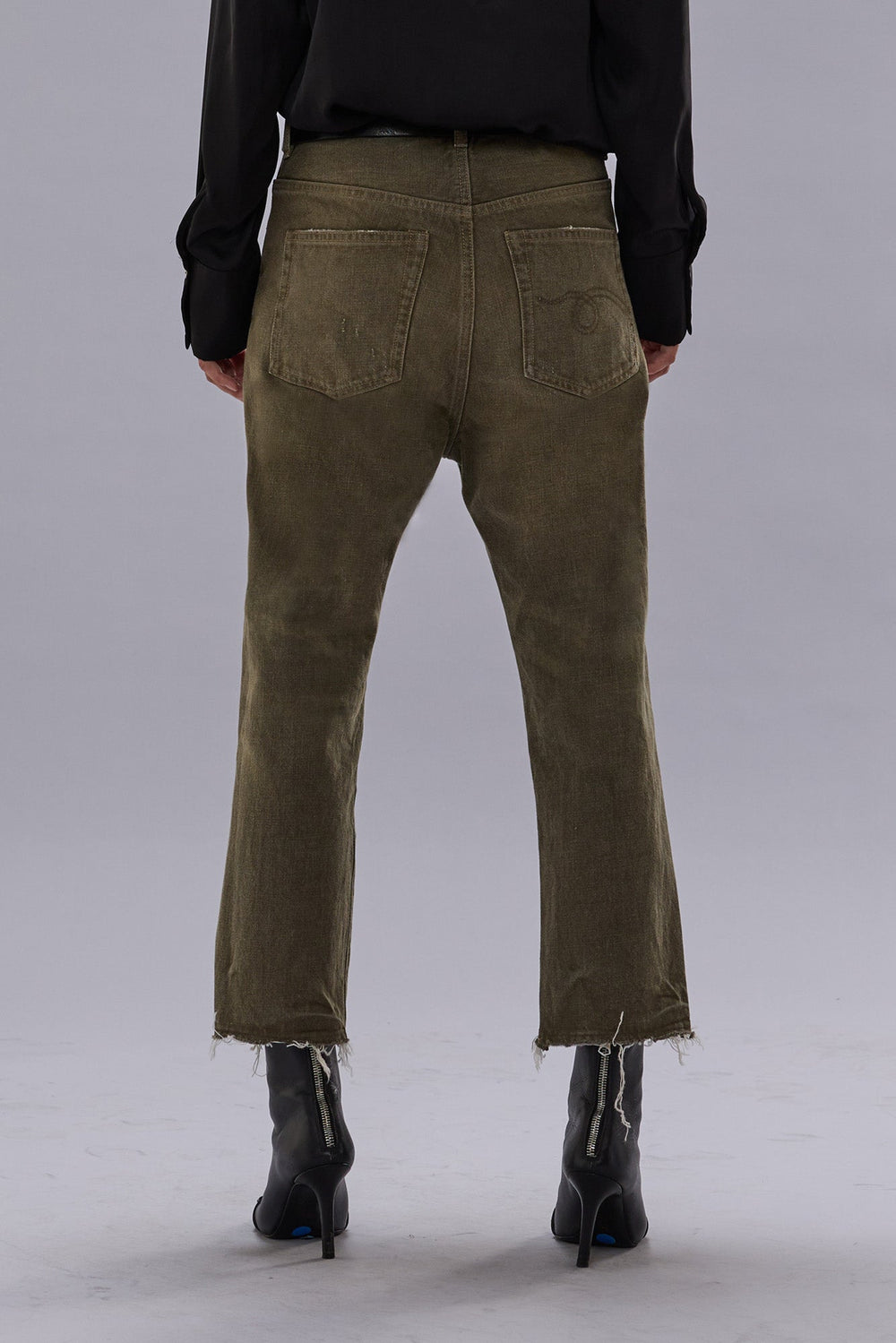 TAILORED DROP JEAN - VINTAGE OLIVE DRAB | R13 ONLINE