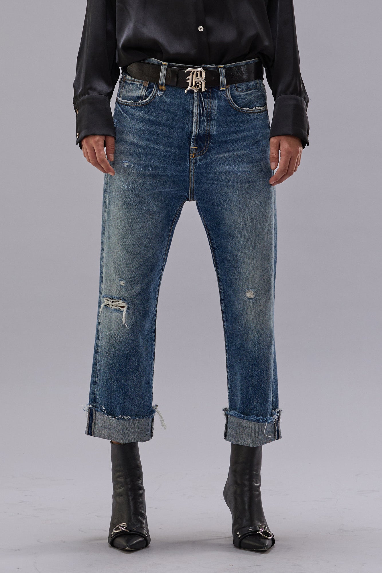 TAILORED DROP JEAN - HUTTON BLUE | R13 for sale
