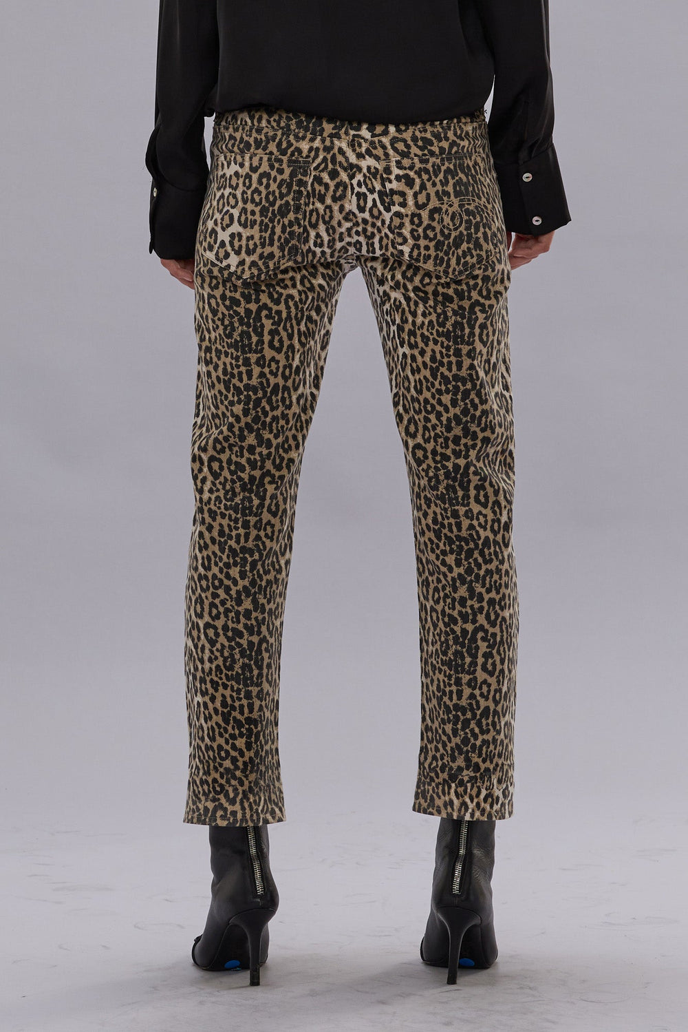 BOY STRAIGHT - ECRU LEOPARD STRETCH | R13 discount