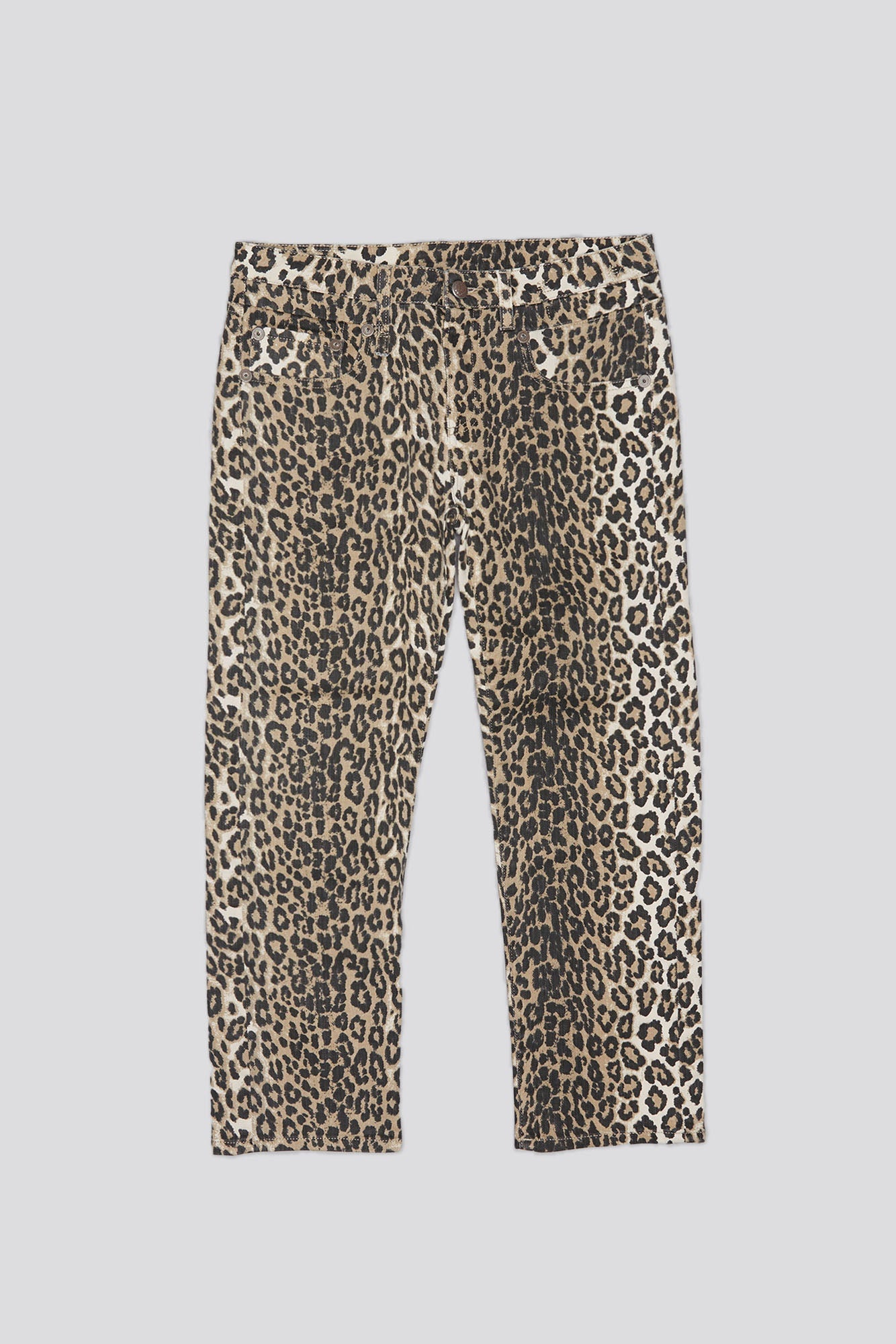 BOY STRAIGHT - ECRU LEOPARD STRETCH | R13 discount