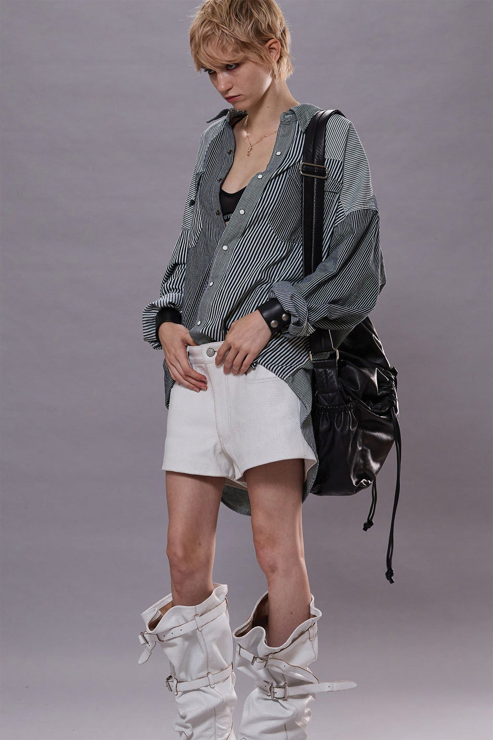OVERSIZED COWBOY SHIRT - MULTI STRIPE RAILROAD | R13 near me