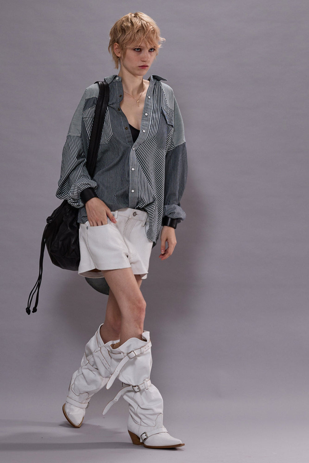OVERSIZED COWBOY SHIRT - MULTI STRIPE RAILROAD | R13 near me