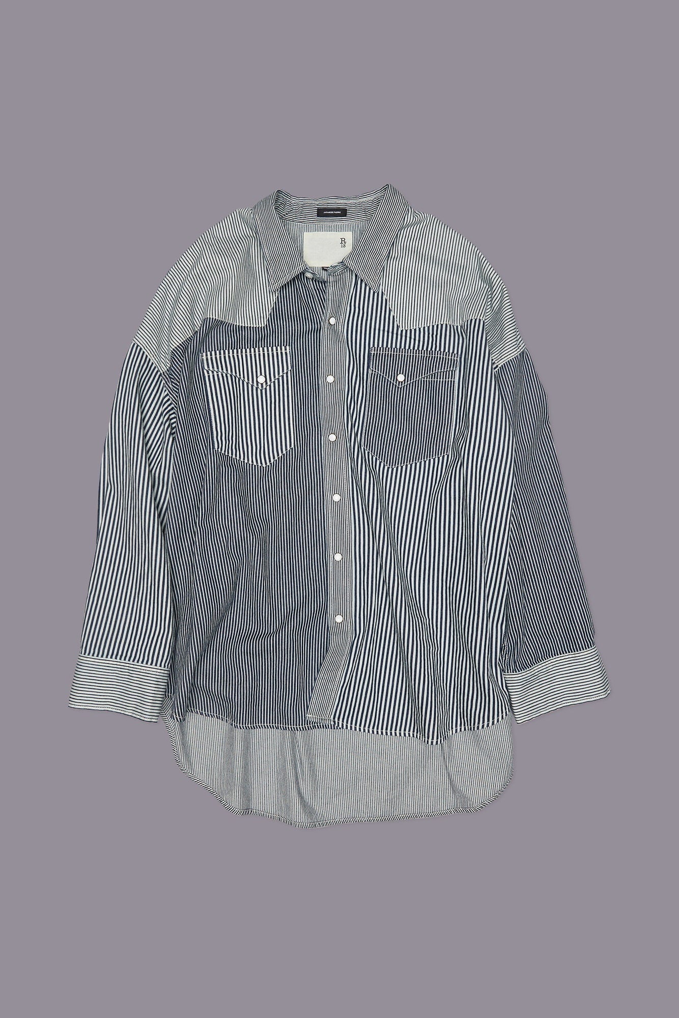 OVERSIZED COWBOY SHIRT - MULTI STRIPE RAILROAD | R13 near me