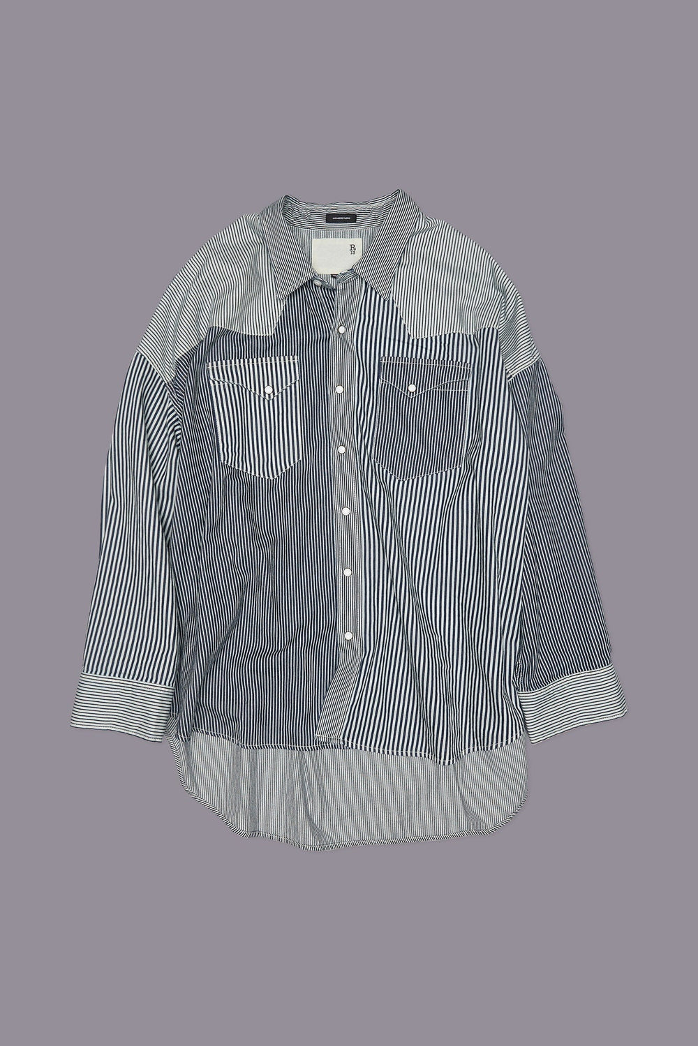 OVERSIZED COWBOY SHIRT - MULTI STRIPE RAILROAD | R13 near me